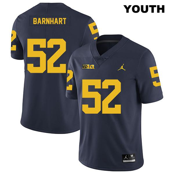 Youth NCAA Michigan Wolverines Karsen Barnhart #52 Navy Jordan Brand Authentic Stitched Legend Football College Jersey RE25G67PQ